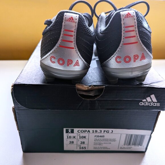 Adidas Copa 19.3 FG Kid's Boy's Soccer Cleats F35465 Black Red Silver Sz 10.5 - Picture 2 of 6